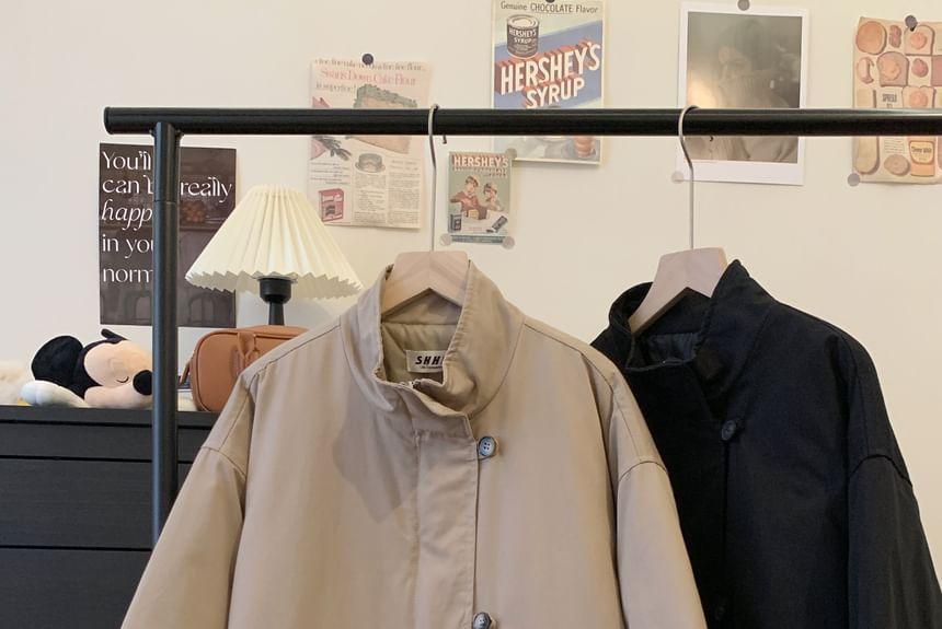 Hooded Zip-Up Trench Jacket Product Image