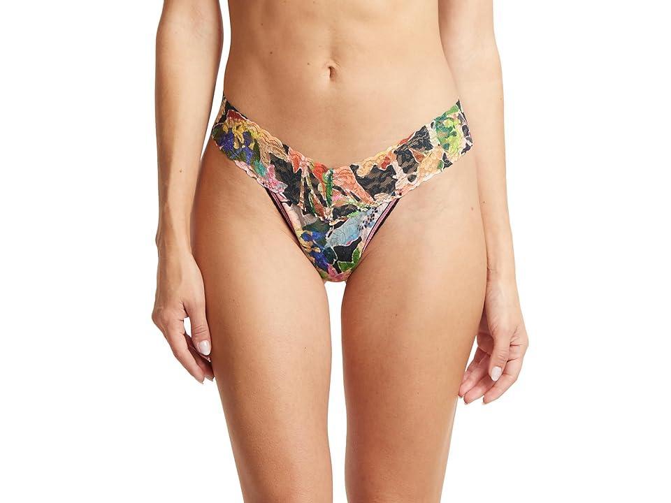Printed Low-Rise Signature Lace Thong Product Image
