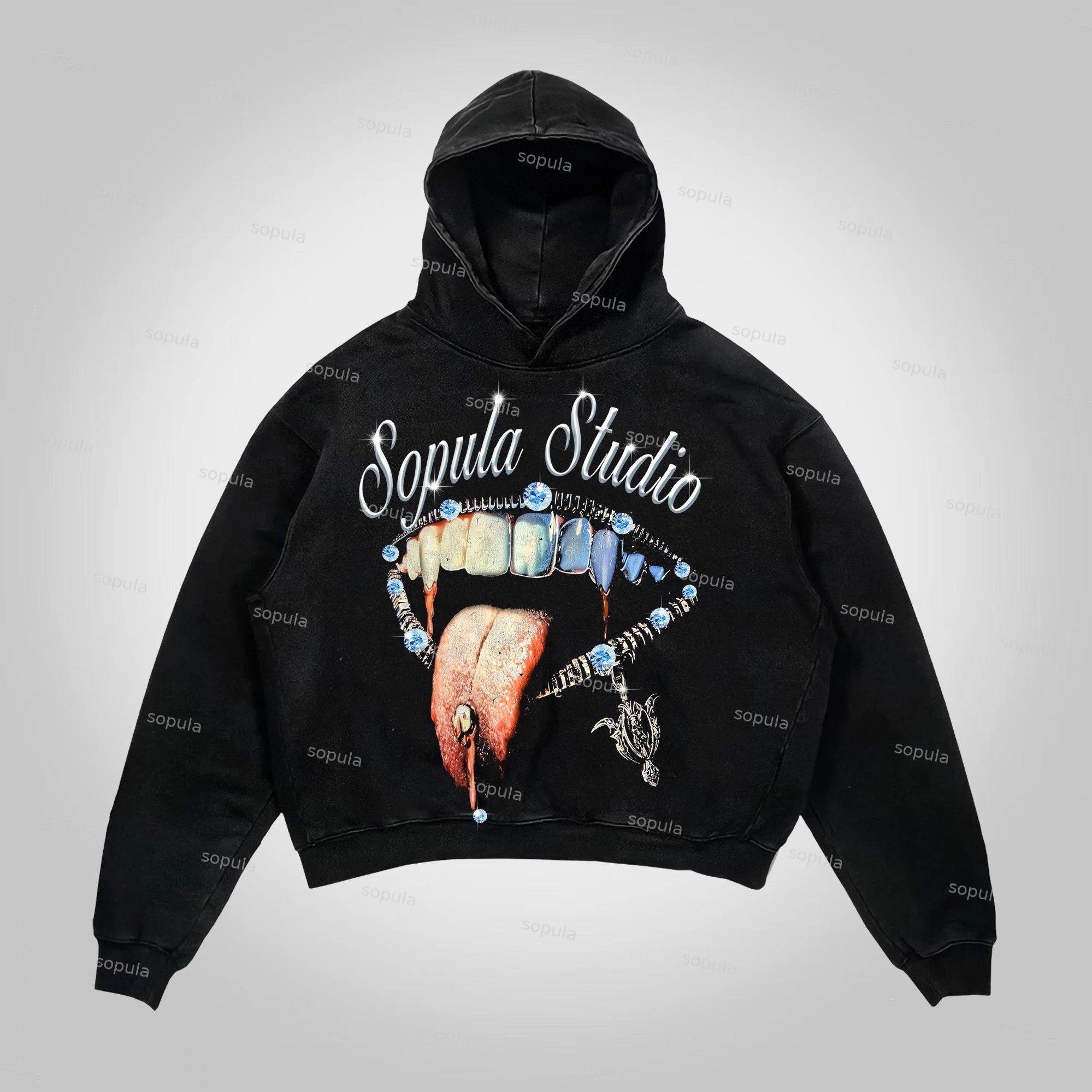 Sopula Jesus Retro Fade Portrait Graphic Hoodie Product Image