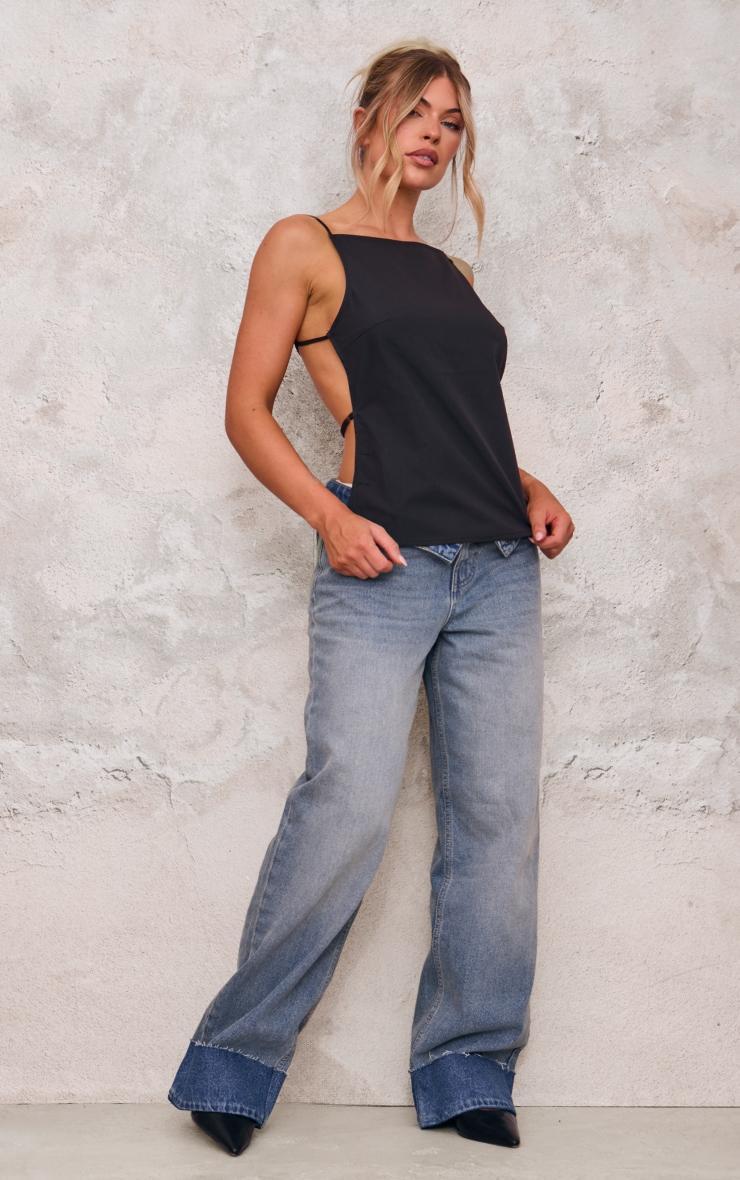 Black Backless Long Top Product Image