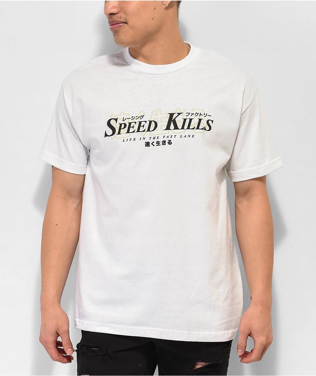 Speed Kills Speed Club White T-Shirt Product Image