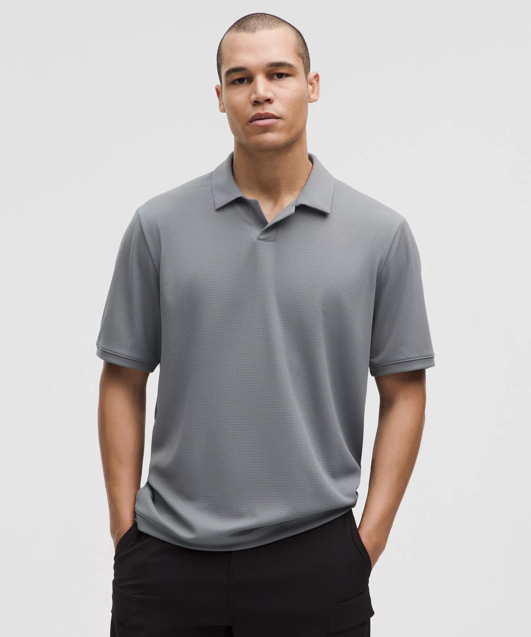 Textured Mesh Short-Sleeve Polo Shirt Product Image