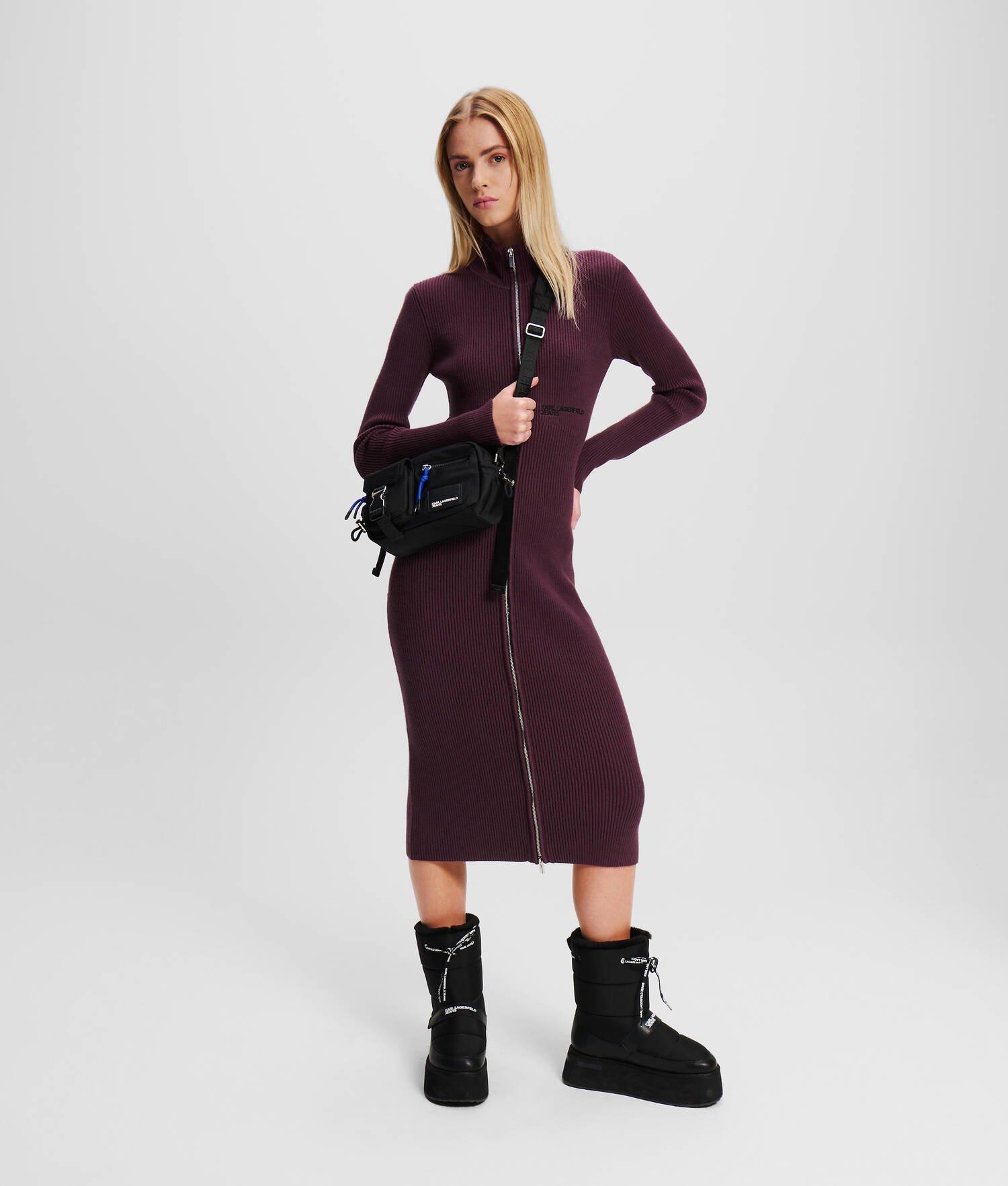 KLJ ZIP-FRONT KNIT DRESS Product Image