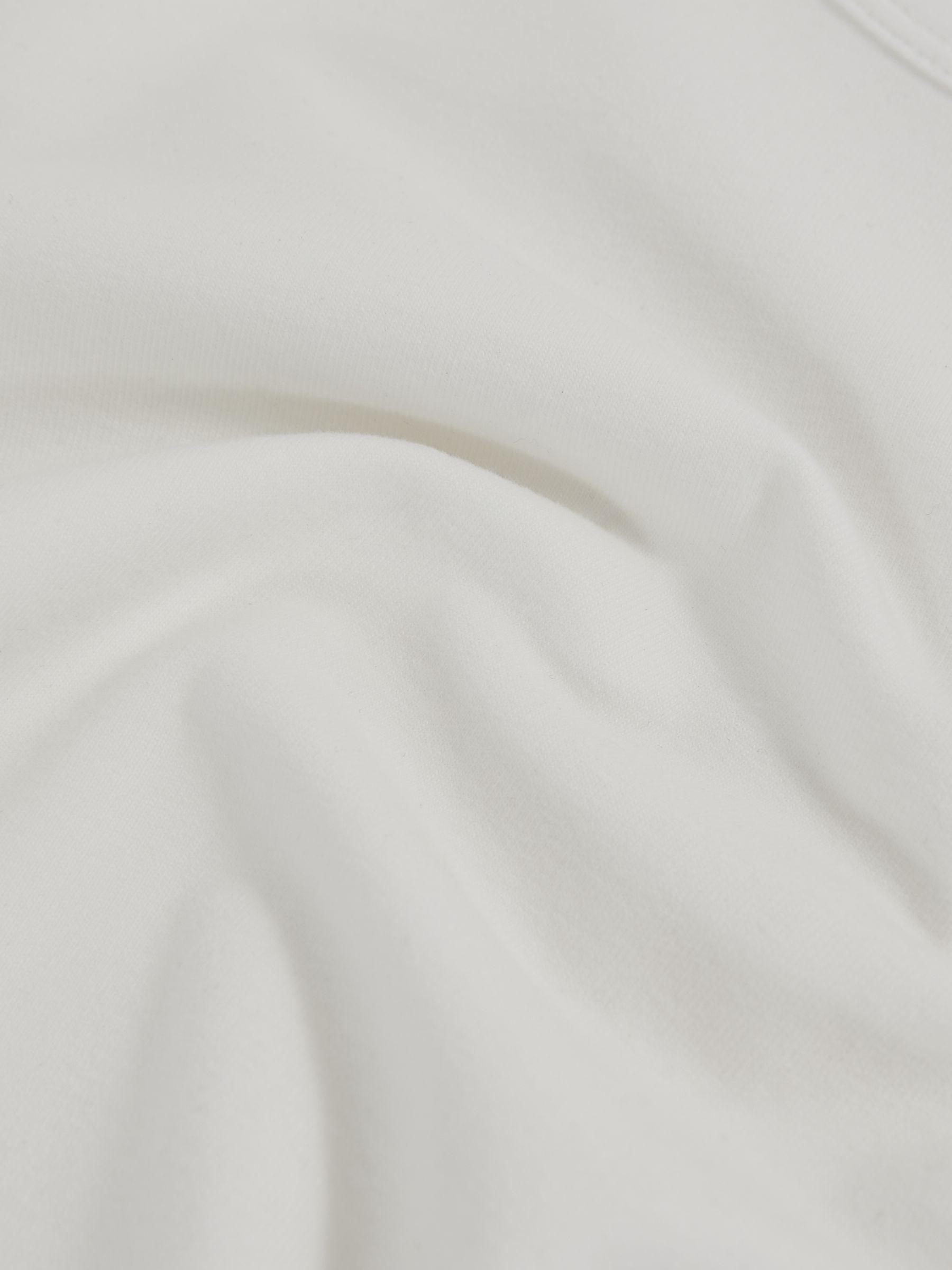 Cotton Crew-Neck Long-Sleeve T-Shirt With Stretch in White Product Image