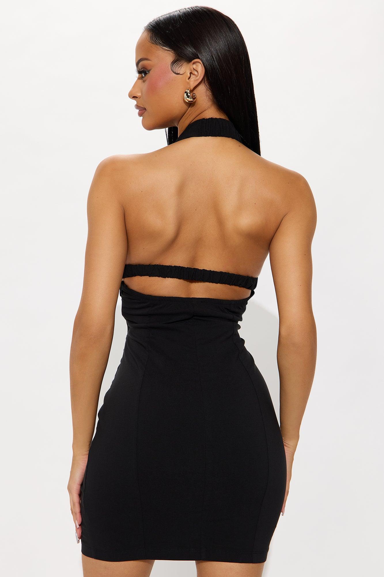 Lucille Halter Mini Dress - Black Product Image