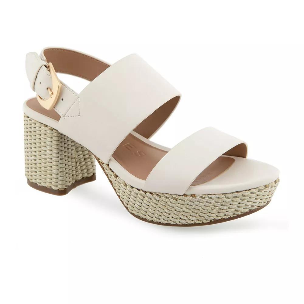 Aerosoles Camilia Women's Platform Sandals, Size: 6 Wide, Eggnog Combo Product Image