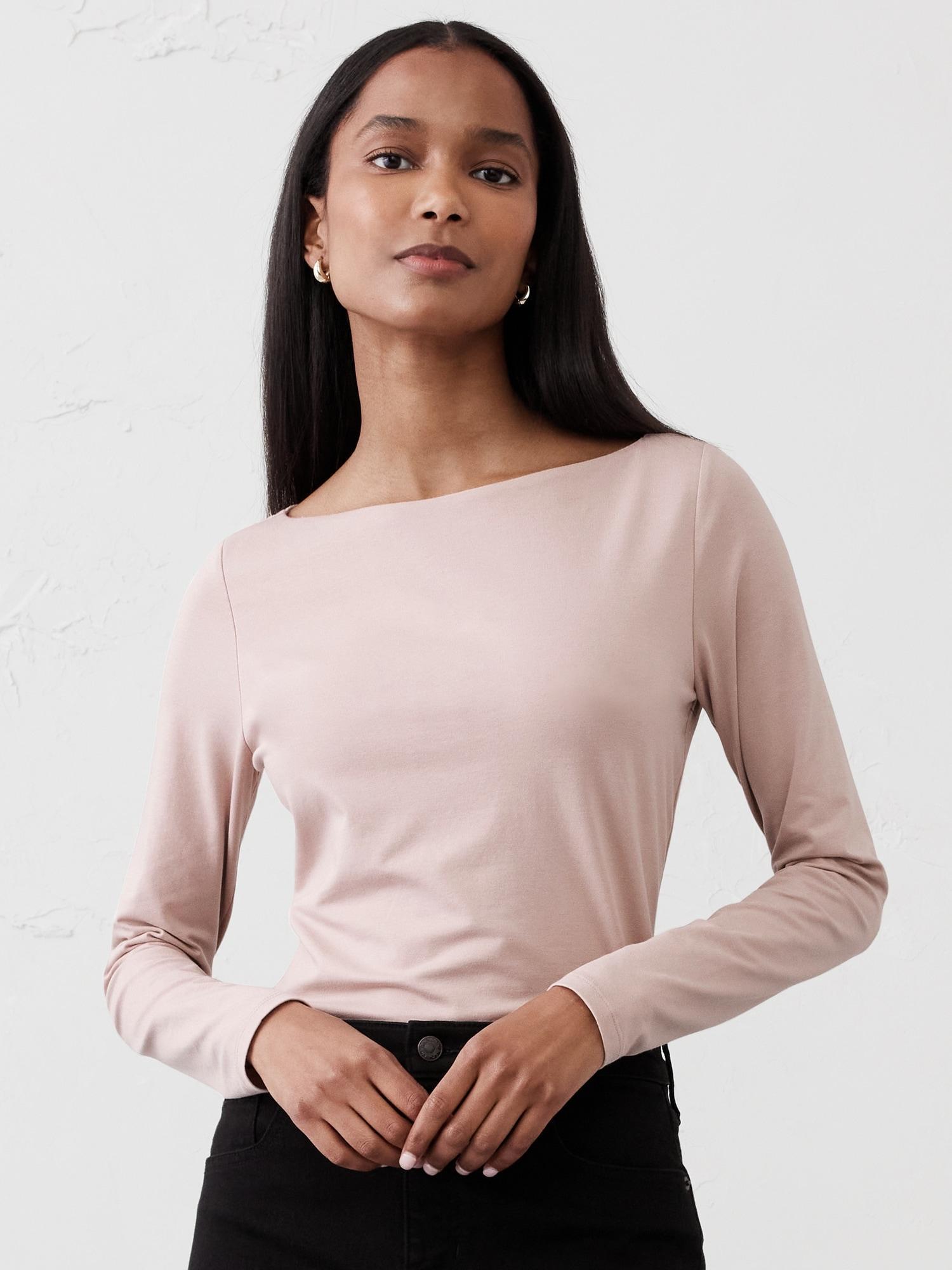 Soft Stretch Boat-Neck T-Shirt Product Image