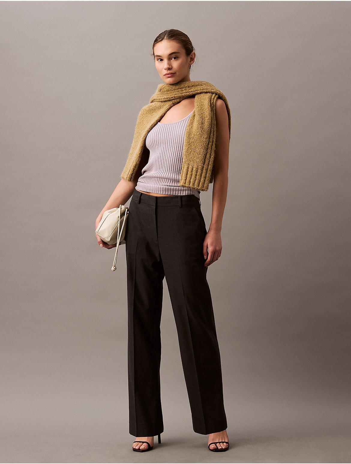 Calvin Klein Women's Refined Stretch Straight Trouser - Black - 0W x 2RL Product Image