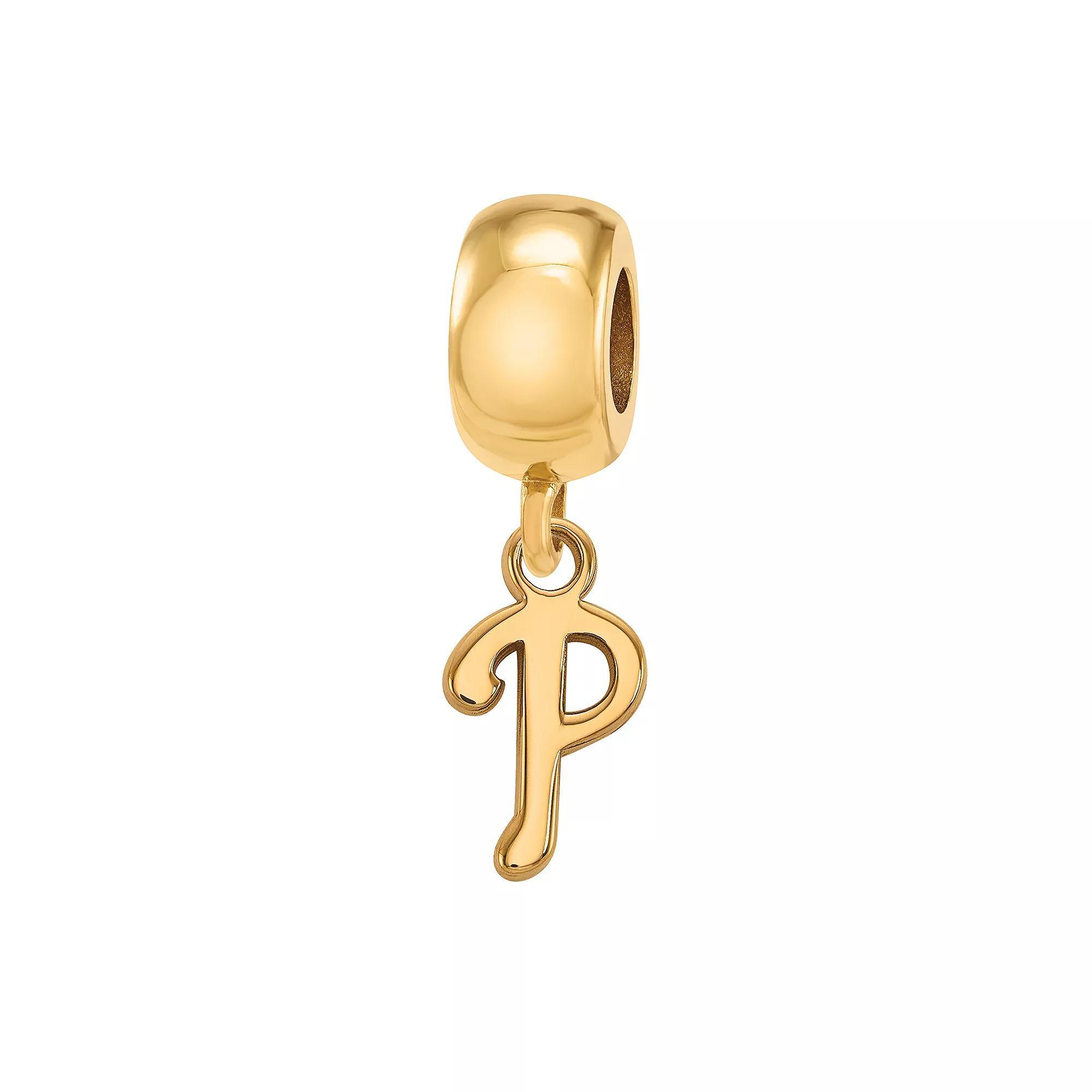 LogoArt Sterling Silver Philadelphia Phillies Extra-Small Dangle Bead, Women's, Size: 22 mm, Gold Tone Product Image