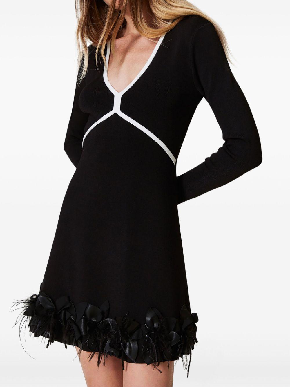 feather-detailing mini dress Product Image