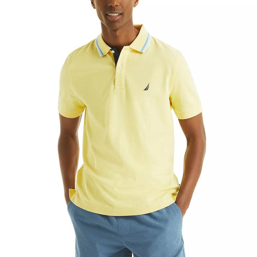 Men's Nautica Classic Fit Interlock Polo, Size: Medium, Yellow Product Image