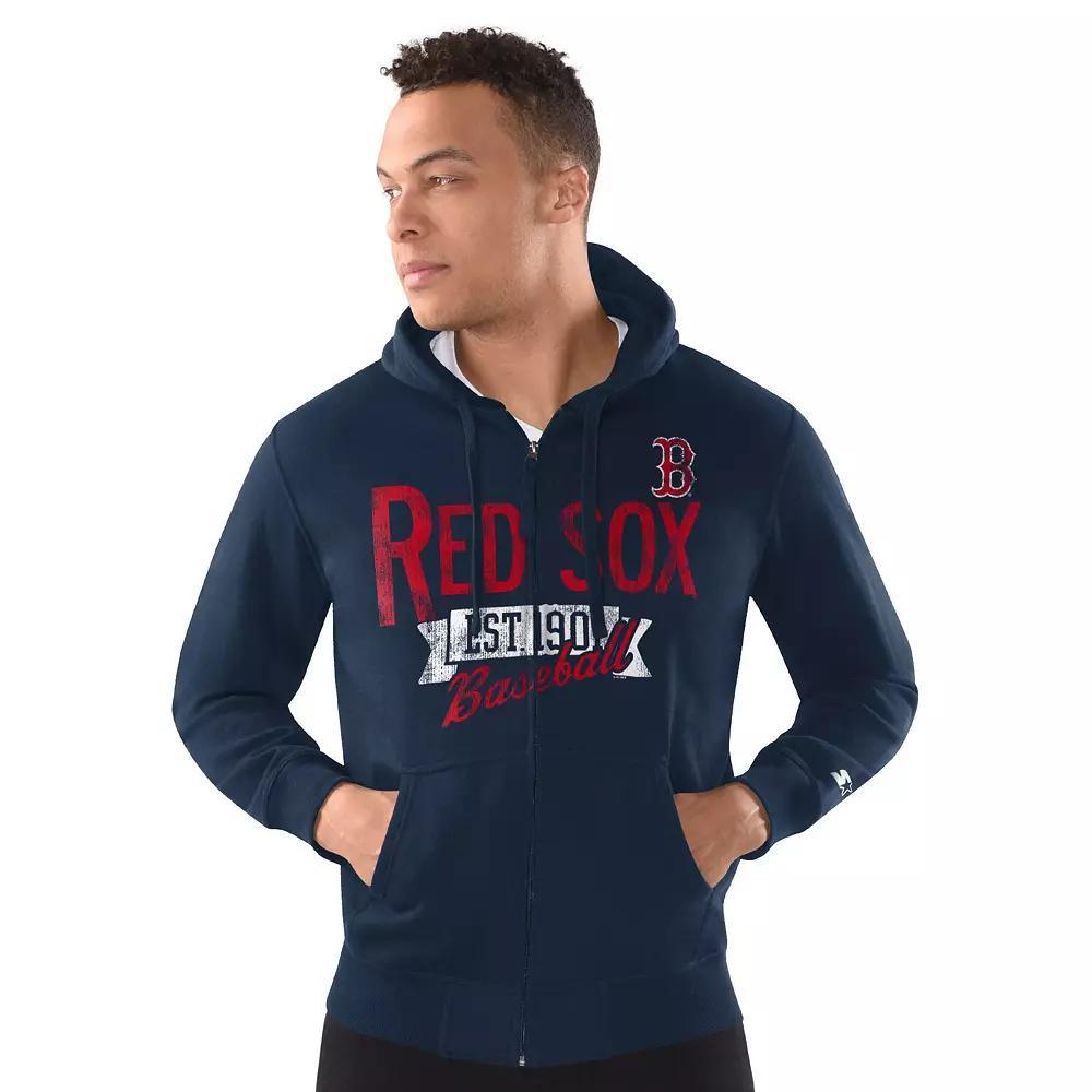 Men's Starter  Navy Detroit Tigers Distressed Full-Zip Hooded Jacket, Size: 2XL, Blue Product Image