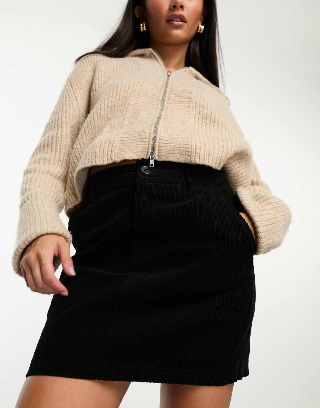 ASOS DESIGN cord pocket a-line mini skirt Product Image