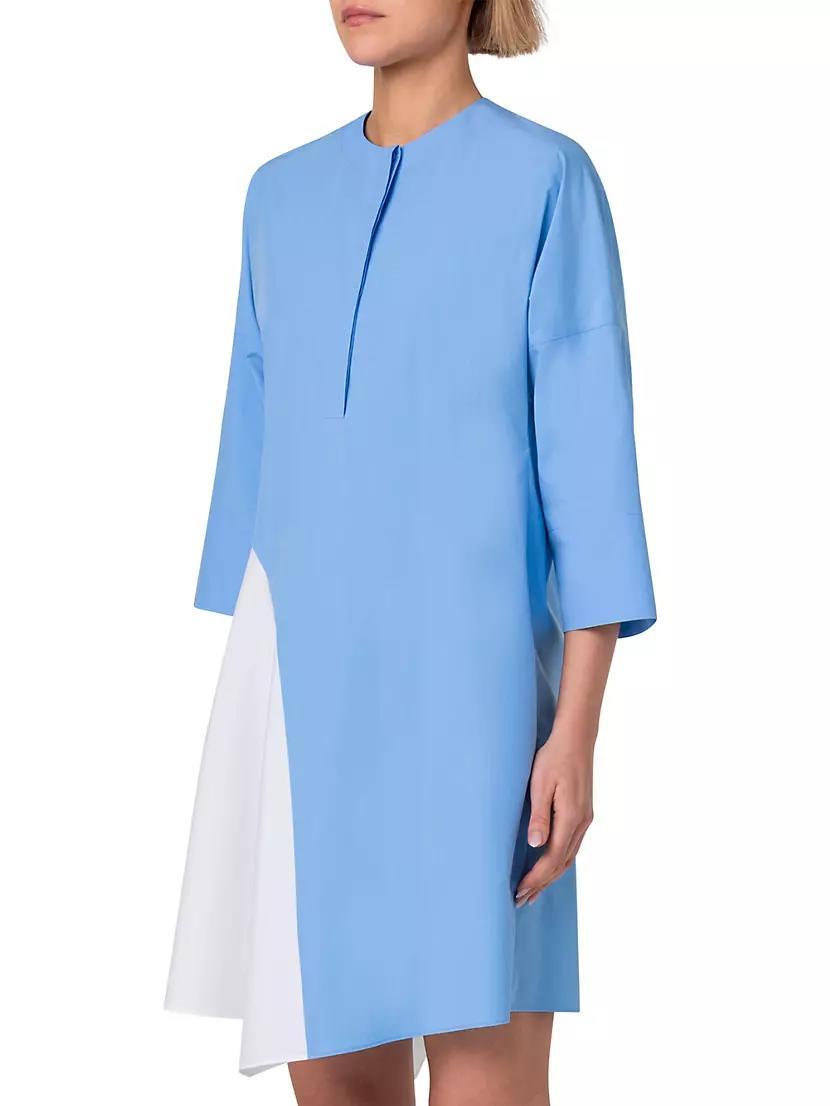 Asymmetric Two-Tone Cotton Poplin Dress Product Image