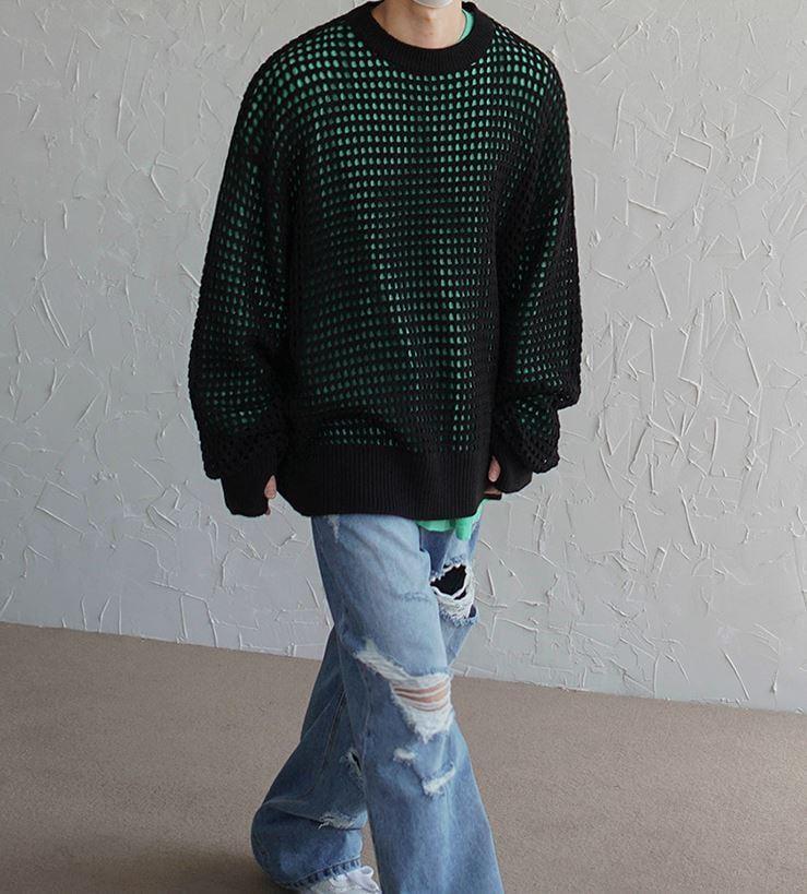 RT No. 5159 KNITTED HOLE SWEATER Product Image