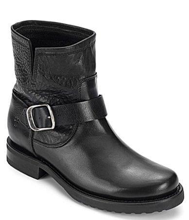 Frye Veronica Leather Buckle Moto Booties Product Image