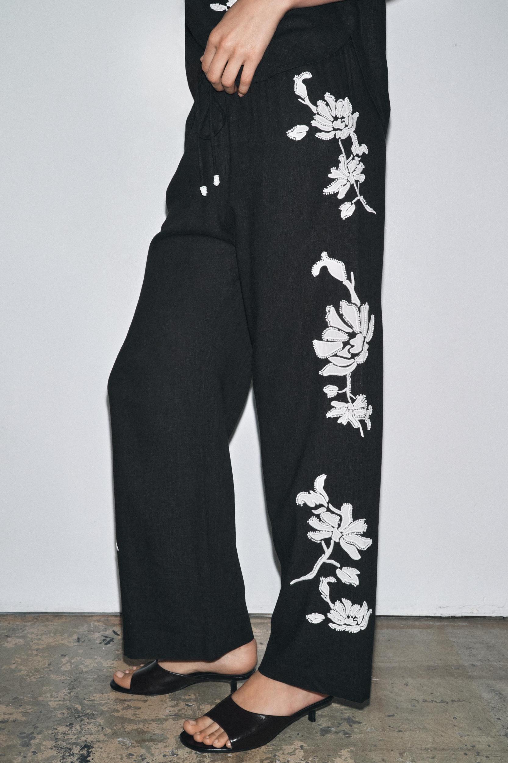 BEADED EMBROIDERED PANTS ZW COLLECTION Product Image