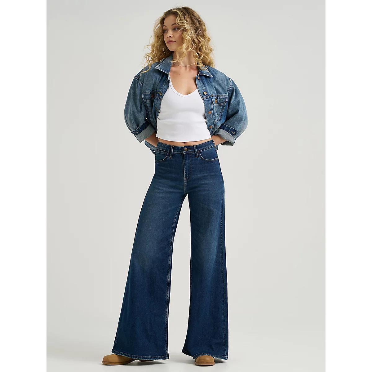 Women's High Rise Wide Leg Jean | Women's JEANS | Wrangler® Product Image