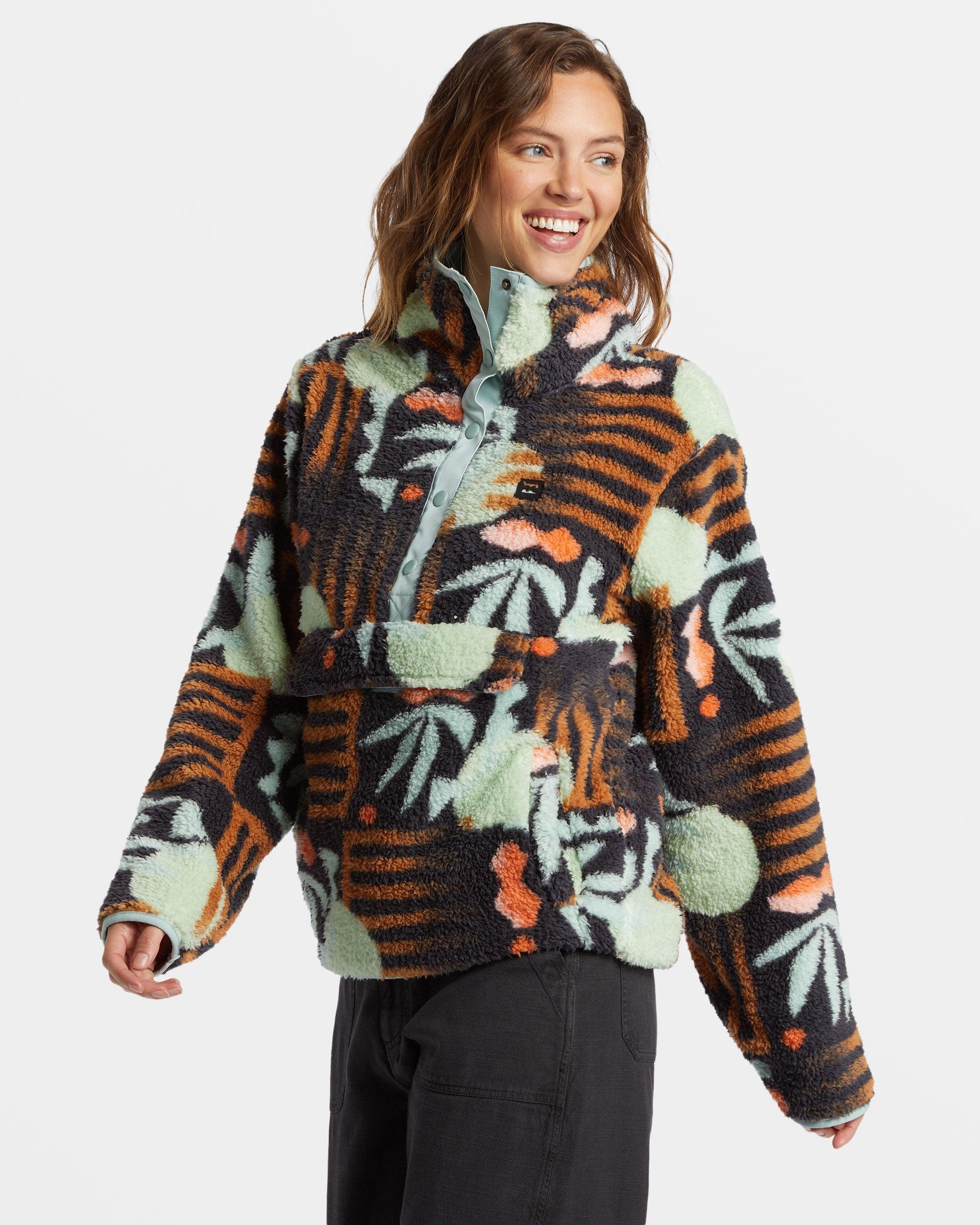 Switchback Mock Neck Fleece - Black Multi Female Product Image