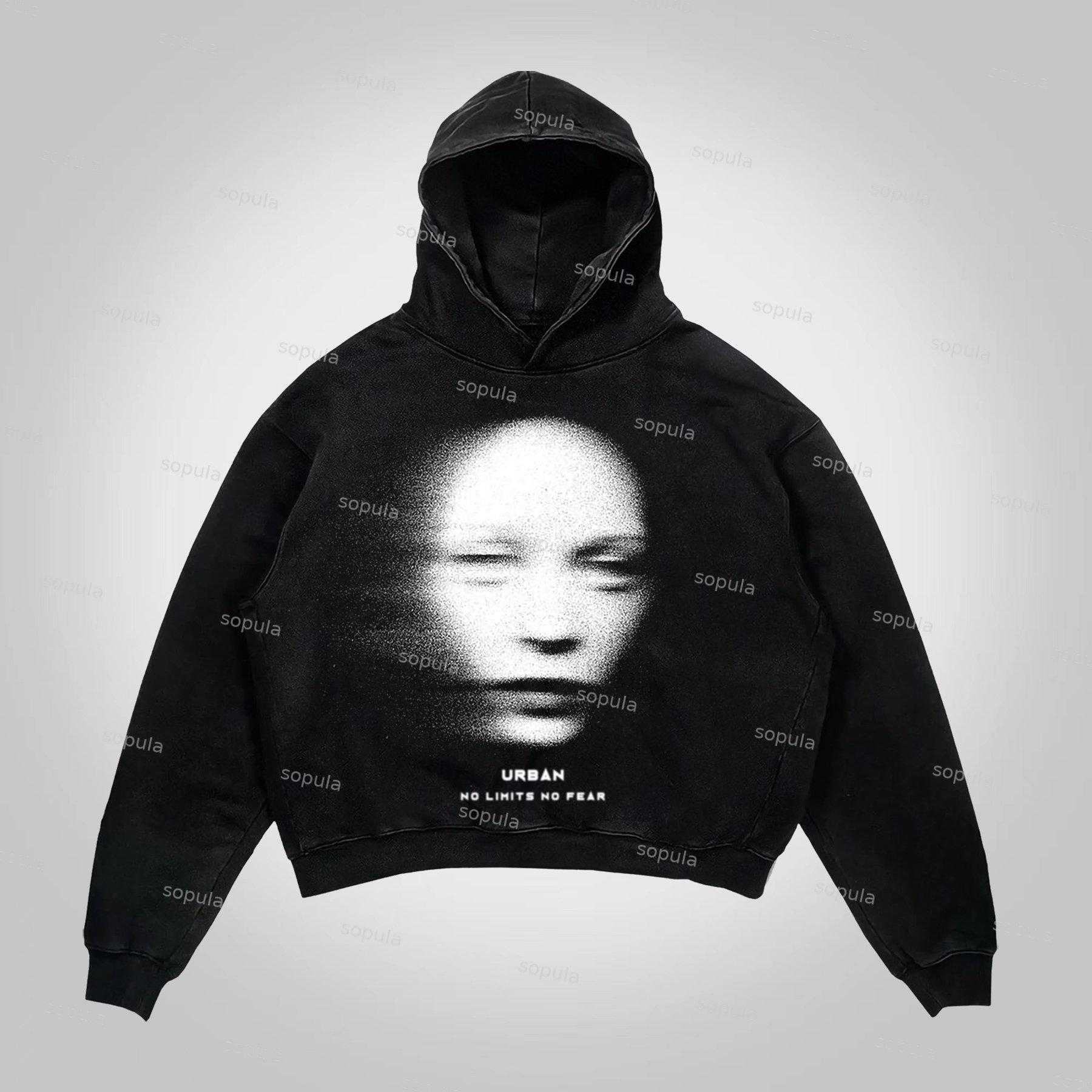 Sopula Jesus Retro Fade Portrait Graphic Hoodie Product Image