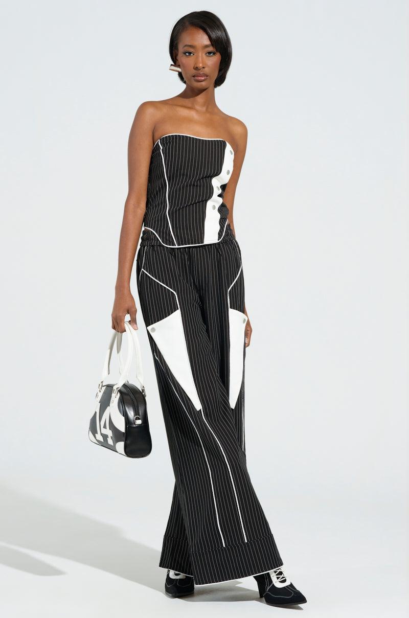STRICTLY BUSINESS PINSTRIPE STRAPLESS TOP Product Image