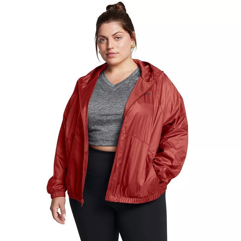 Plus Size Women's Under Armour Rival Full-Zip Windbreaker Jacket, Size: 1XL, Black Product Image