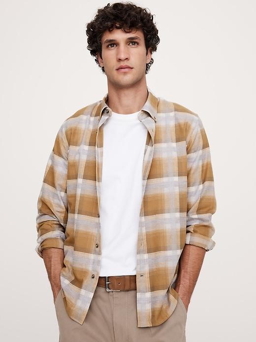 Standard-Fit Cotton Flannel Shirt Product Image