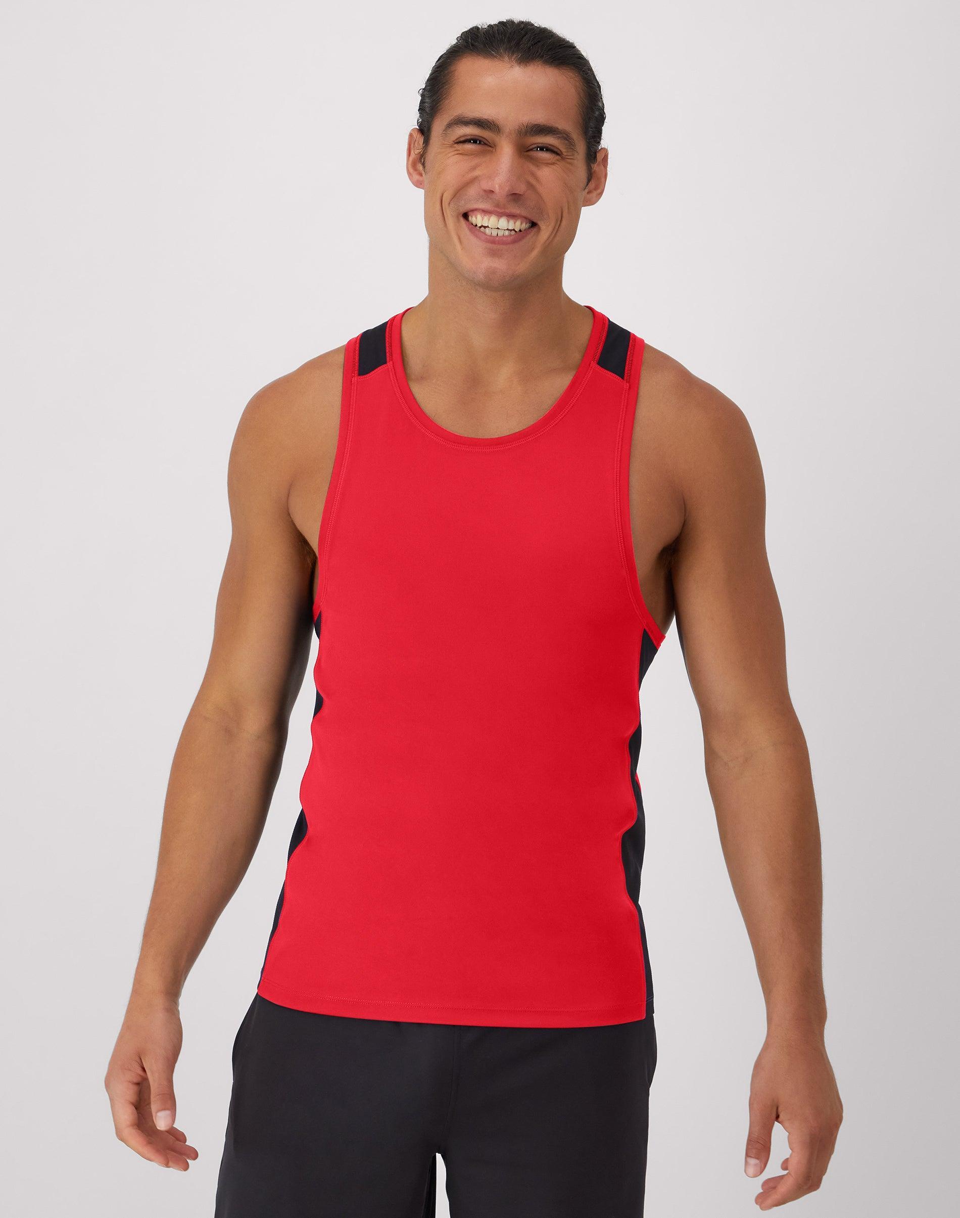 Hanes Moves Mens Air Mesh Tank Deep Royal/Black M Product Image