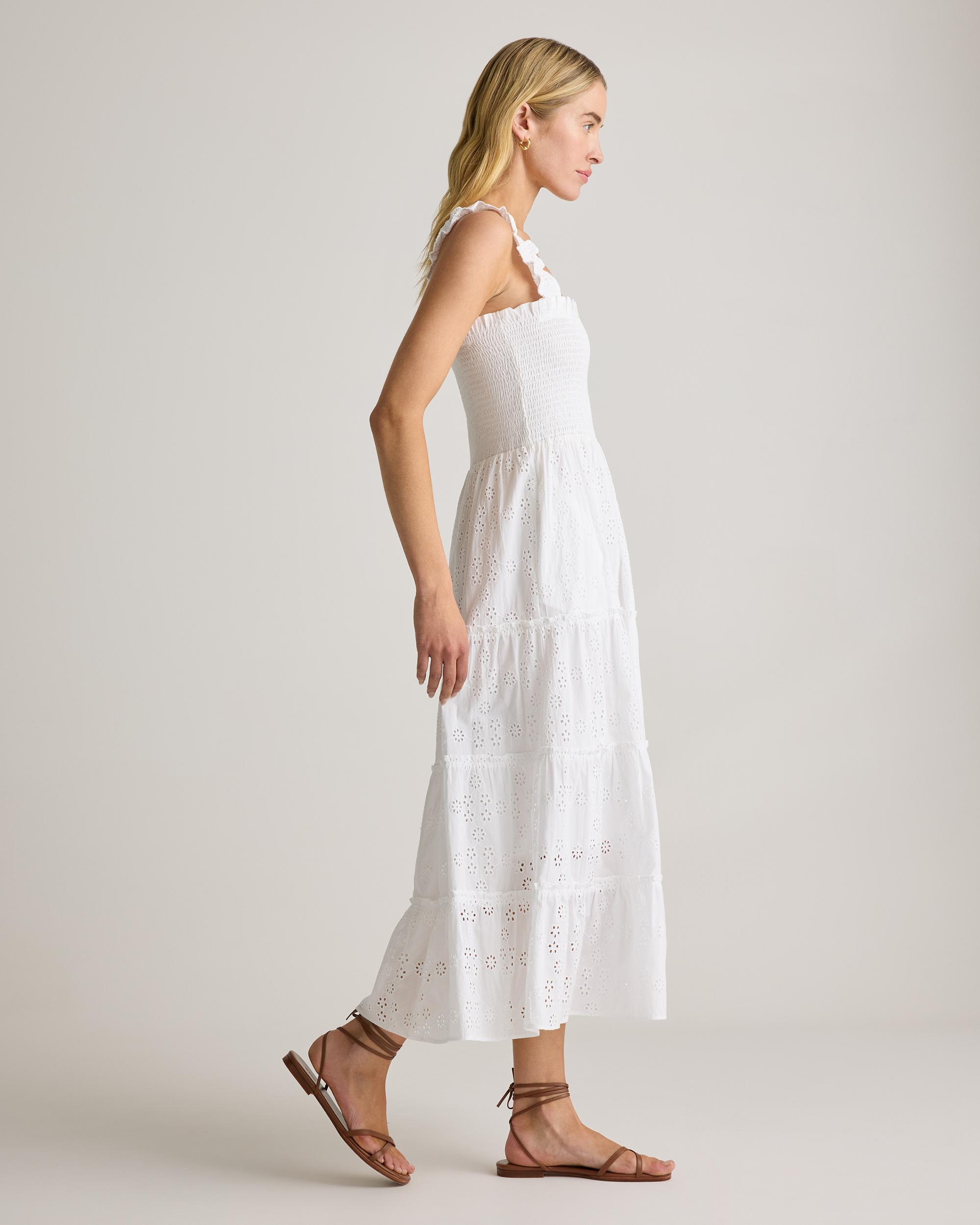 Quince | Women's Smocked Midi Dress Size XL, Organic Cotton Product Image