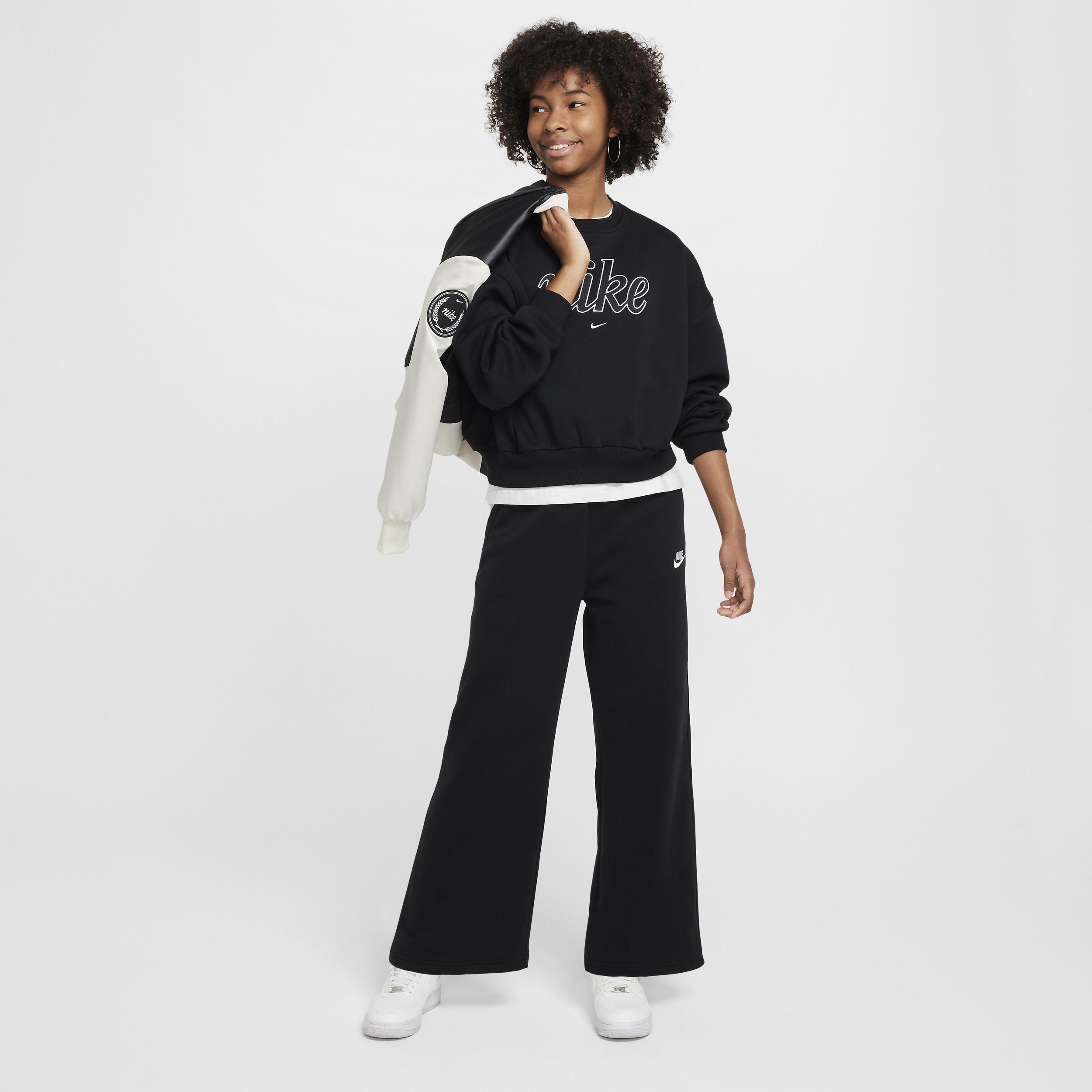 Womens Nike Sportswear Club Fleece Girls Wide-Leg Pants Product Image