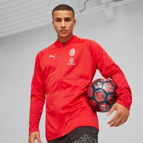 PUMA AC Milan Men's Soccer Training Jacket in For All Time Red/Feather Grey Product Image