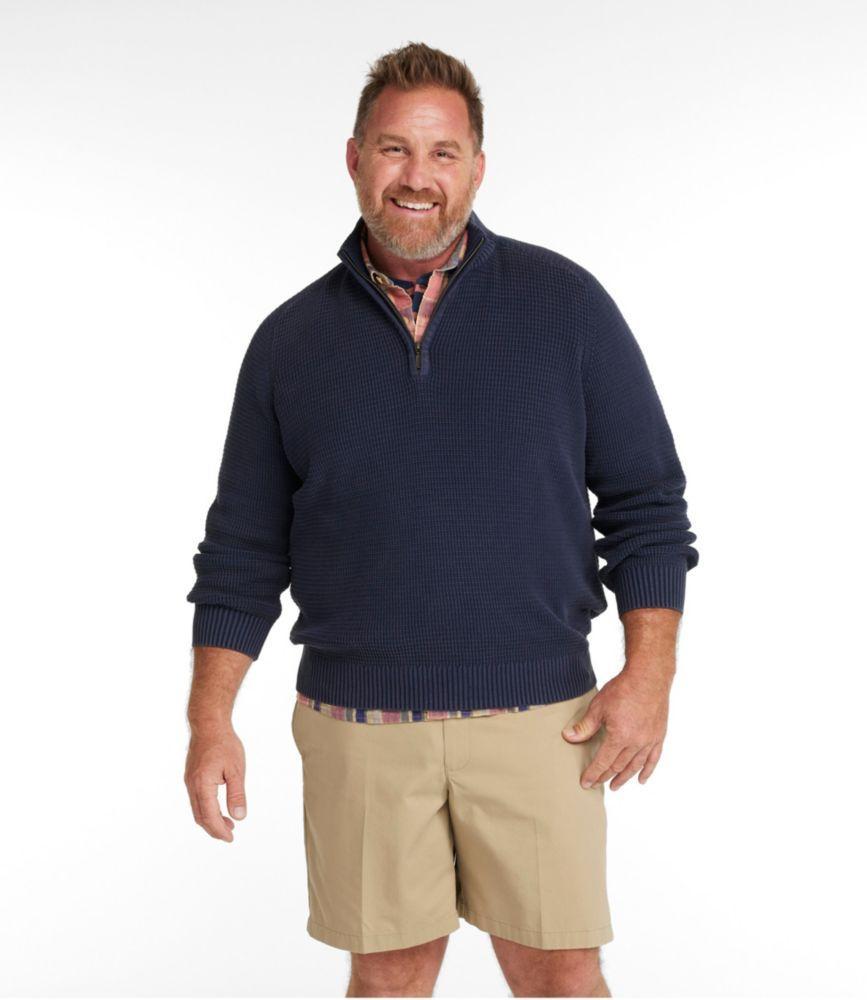 
                            Men's Textured Washed Cotton Sweaters, Quarter-Zip
                         Product Image