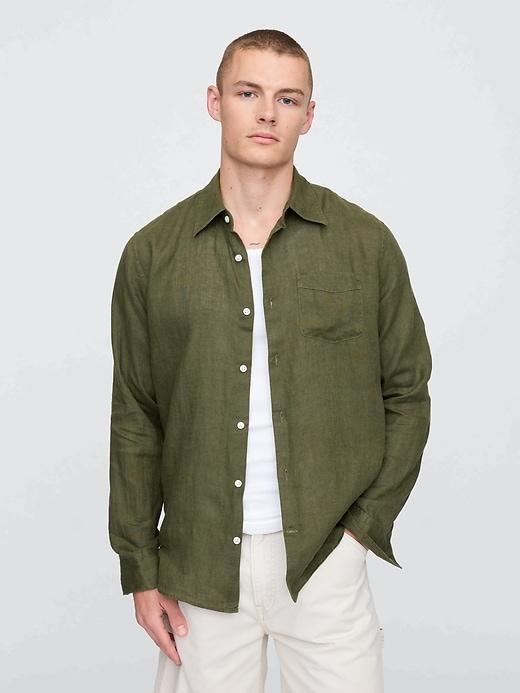 100% Linen Classic Shirt Product Image