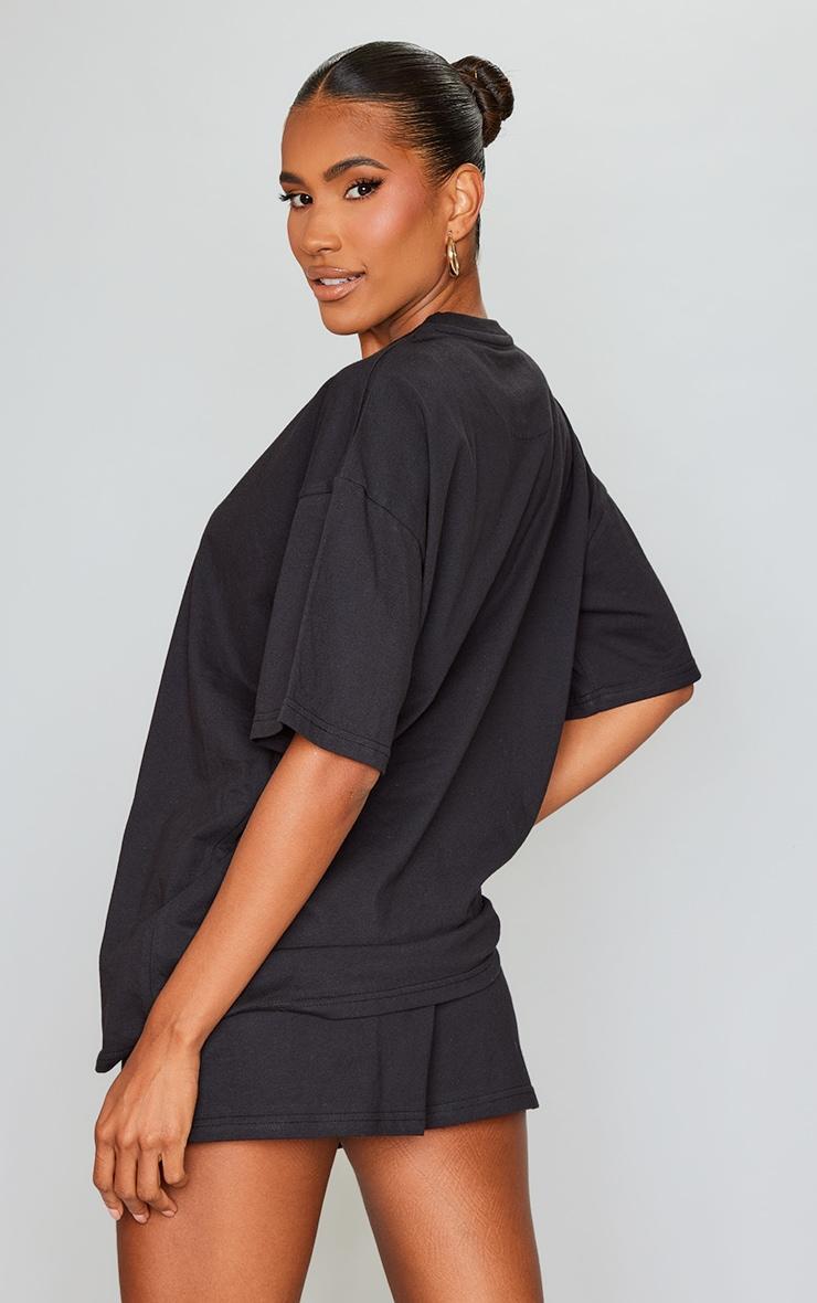 Black Cotton Oversized Boxy T-shirt Product Image