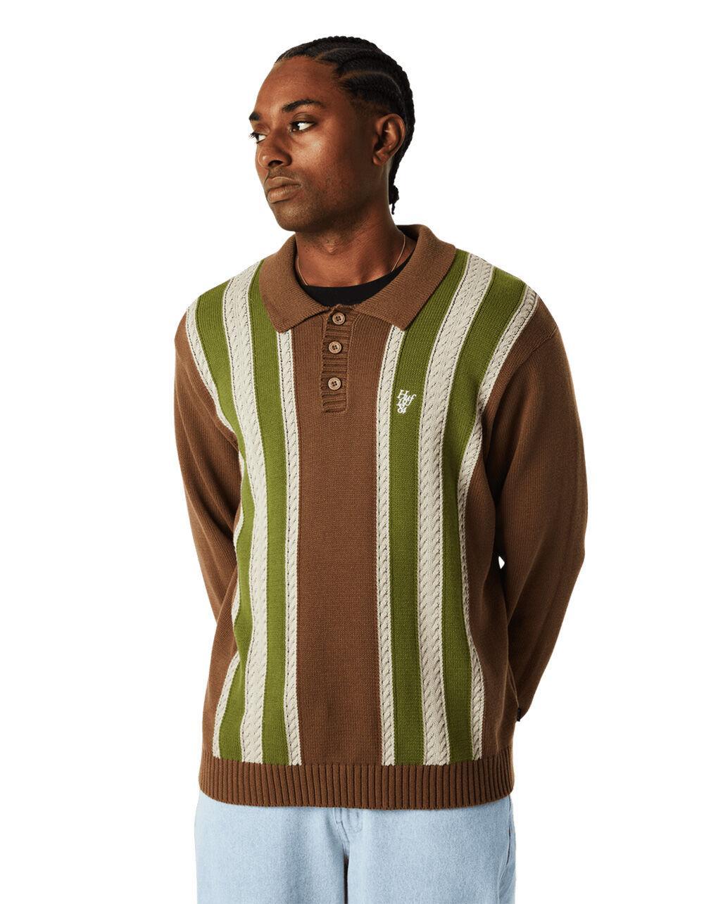 HUF Cambridge Mens Sweater - BROWN COMBO Product Image
