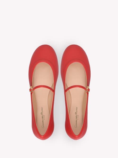 GIANVITO ROSSI Woman Ballet Flats Red Size 8 Leather In Red Nappa Product Image
