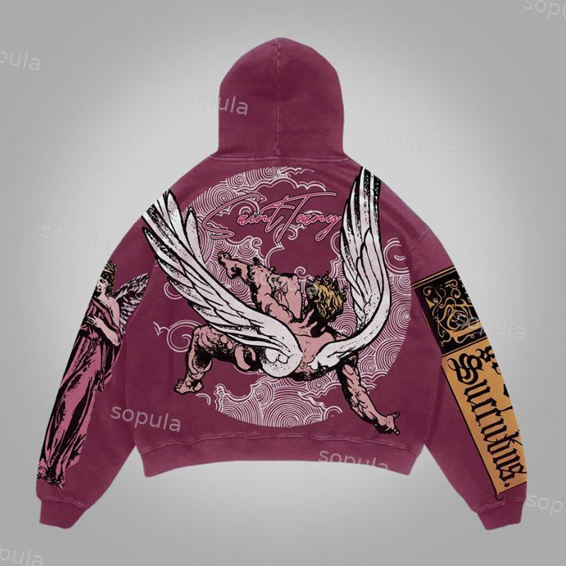 Classical Art Vintage Graphics Pocket Hoodie Product Image