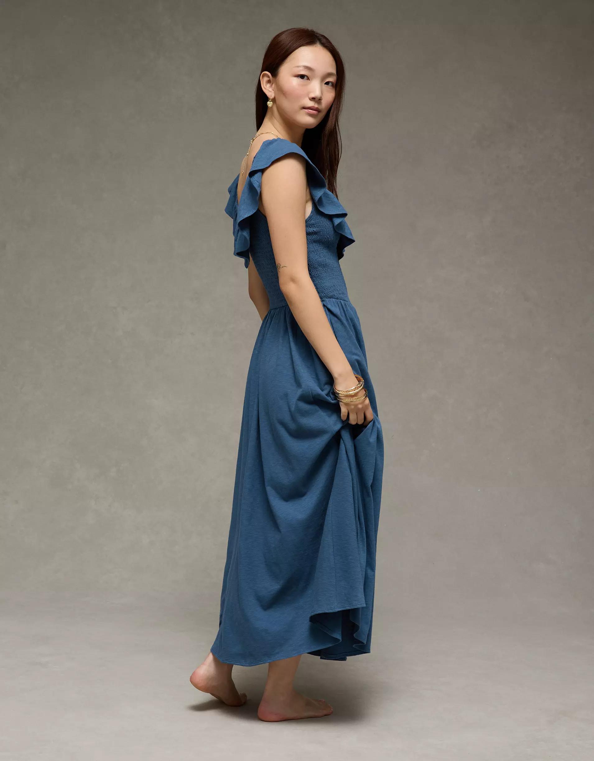 AE Sunchaser Knit Drop Waist Midi Dress Product Image