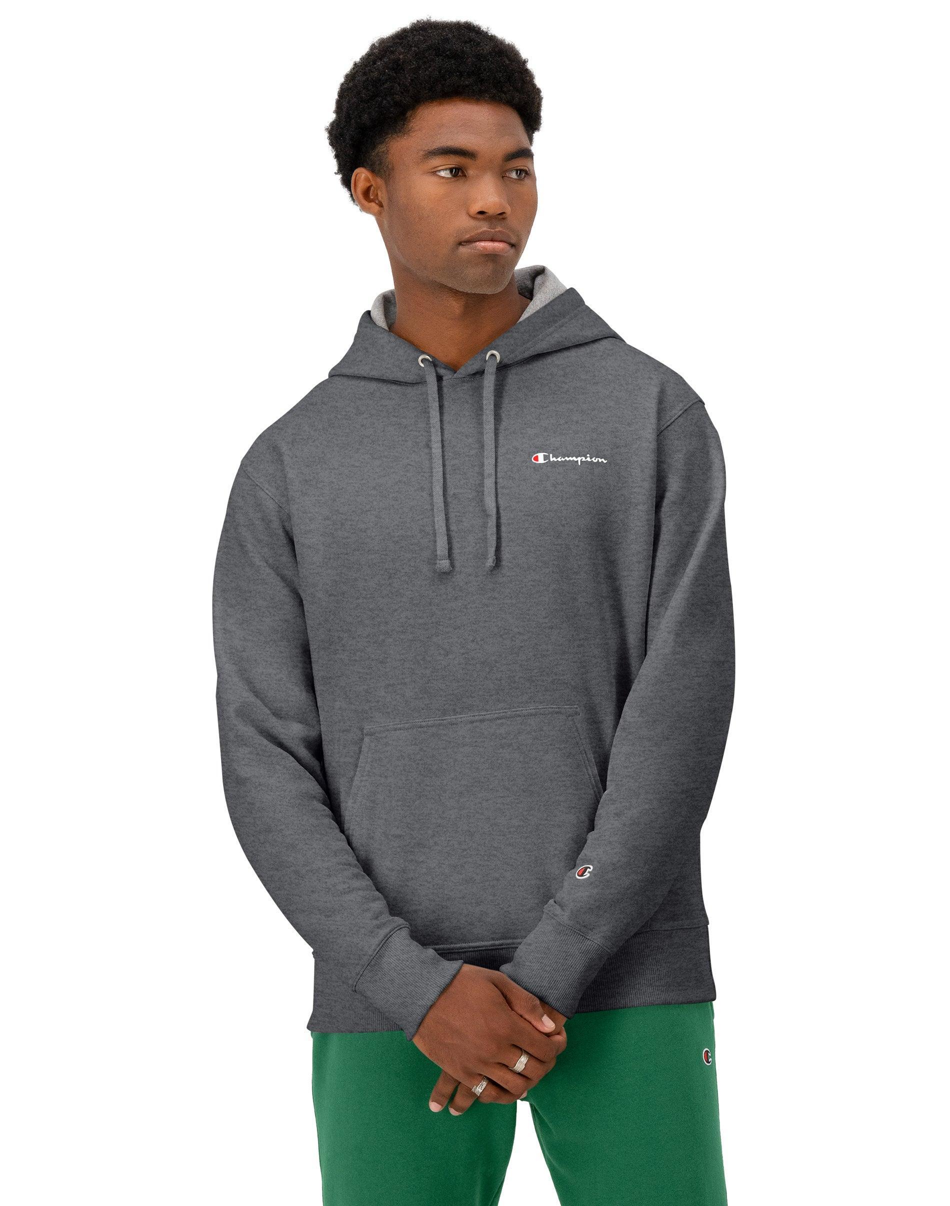 Mens Champion Powerblend Hoodie, Classic Script Logo Road Sign Green 2XL Product Image