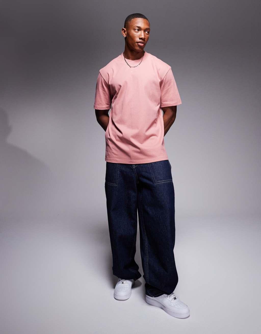 HUGO Red dapolino relaxed fit t-shirt in pink Product Image