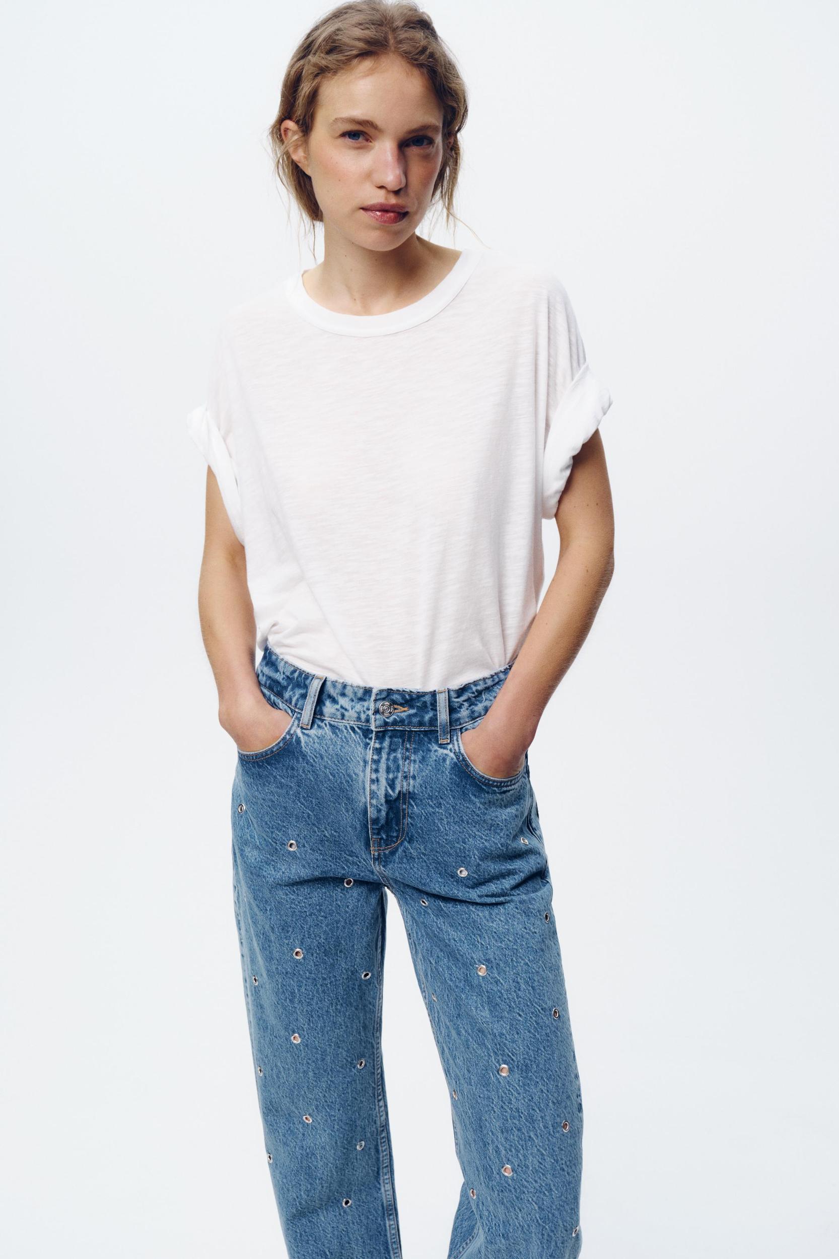Z1975 HIGH-WAISTED STRAIGHT LONG LENGTH EYELET JEANS Product Image