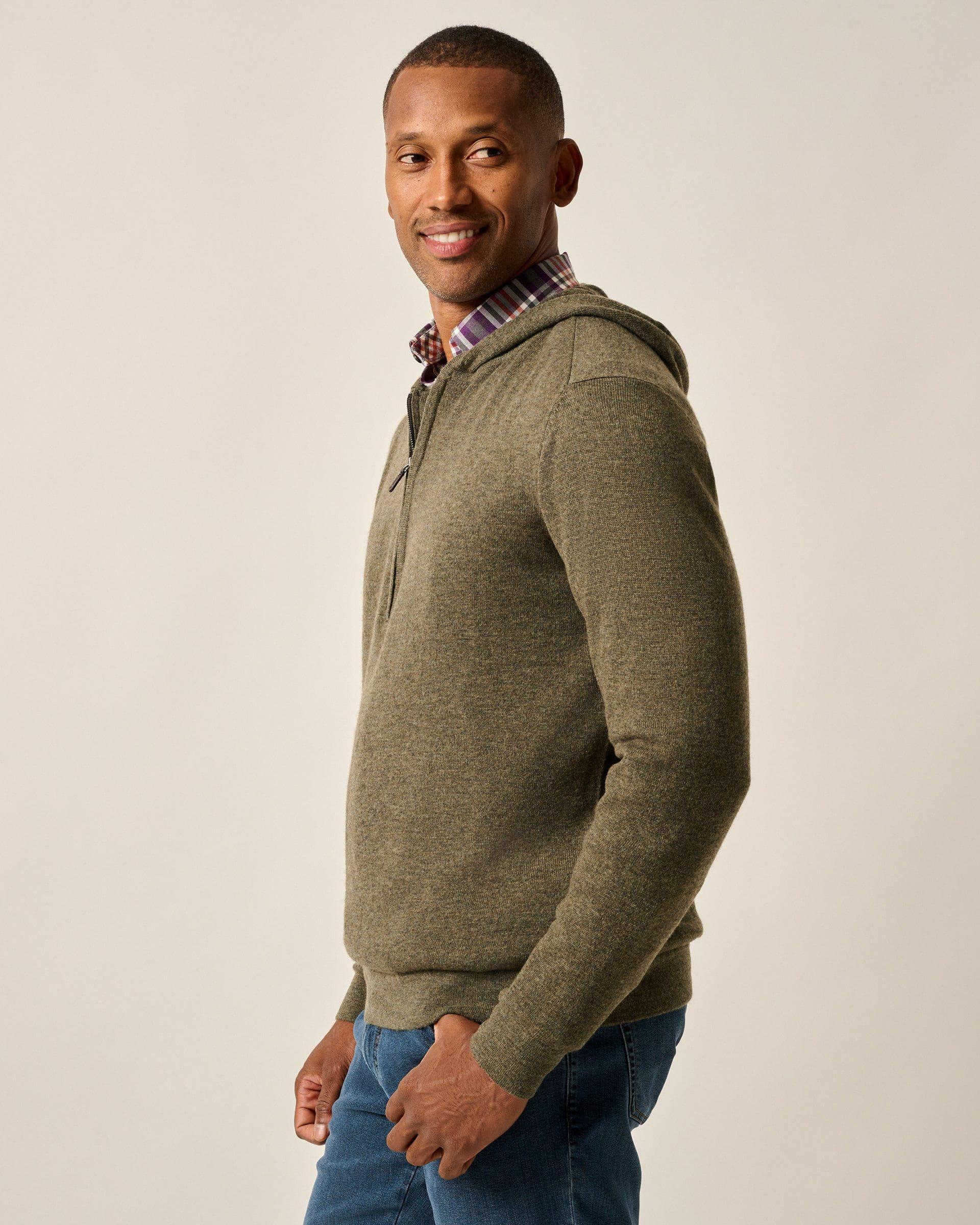 johnnie-O Mitch Wool Cashmere Blend 1/4 Zip Hoodie Product Image