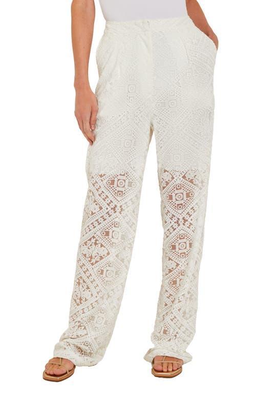 MISOOK Lace Woven High Rise Side Pocket Straight Leg Pant Product Image