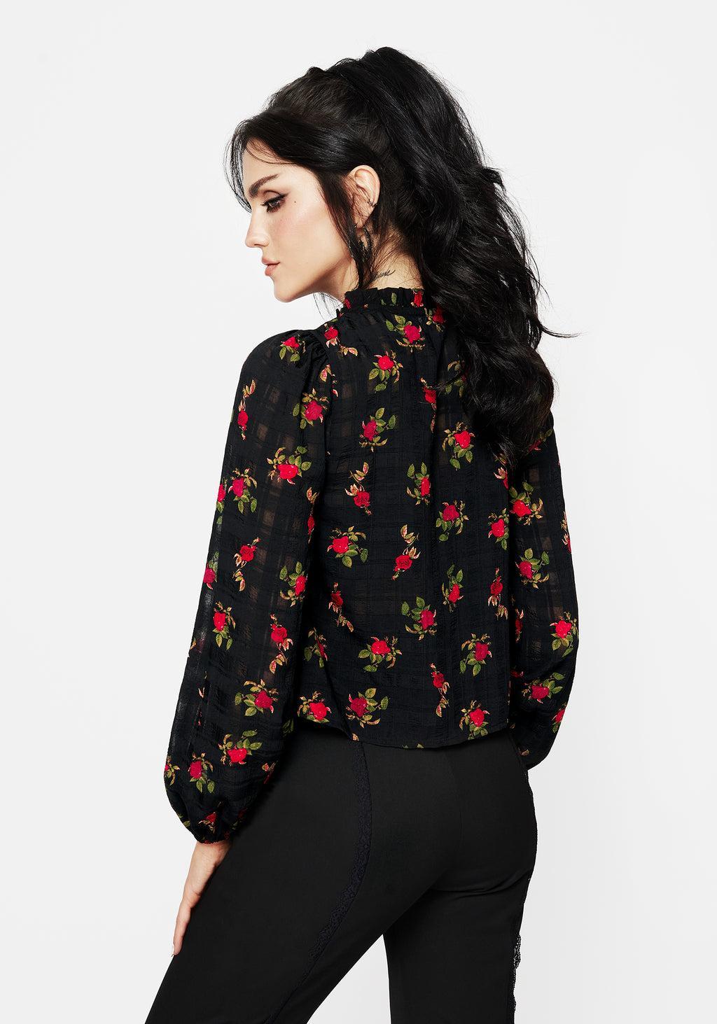 Darcey Floral Print Chiffon Tie-Front Blouse Product Image