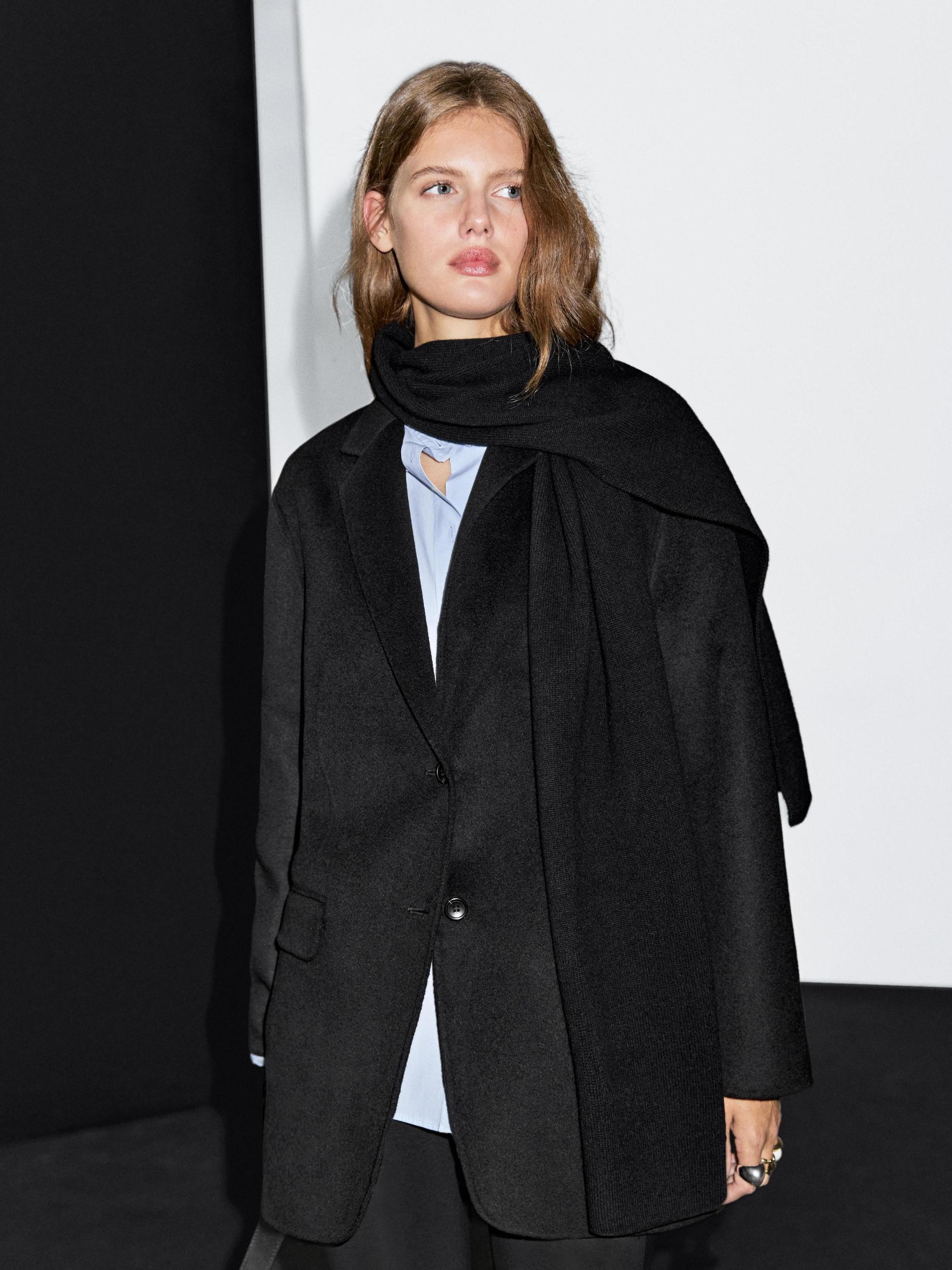 Wool blend blazer with scarf Product Image