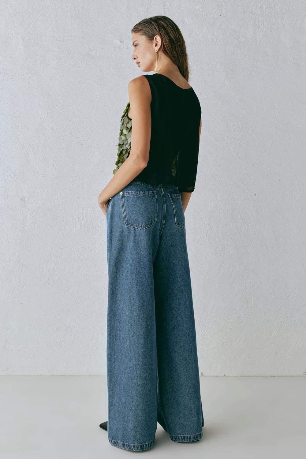Anok Sequin Top Olive Product Image