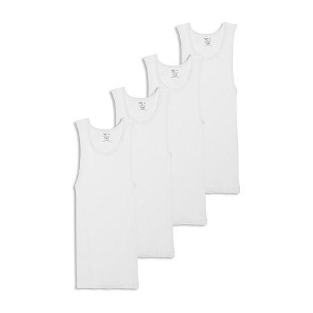 Men's Jockey® 4-Pack Fitted Tank Top A-Shirts, Size: Medium, White Gray Black Product Image