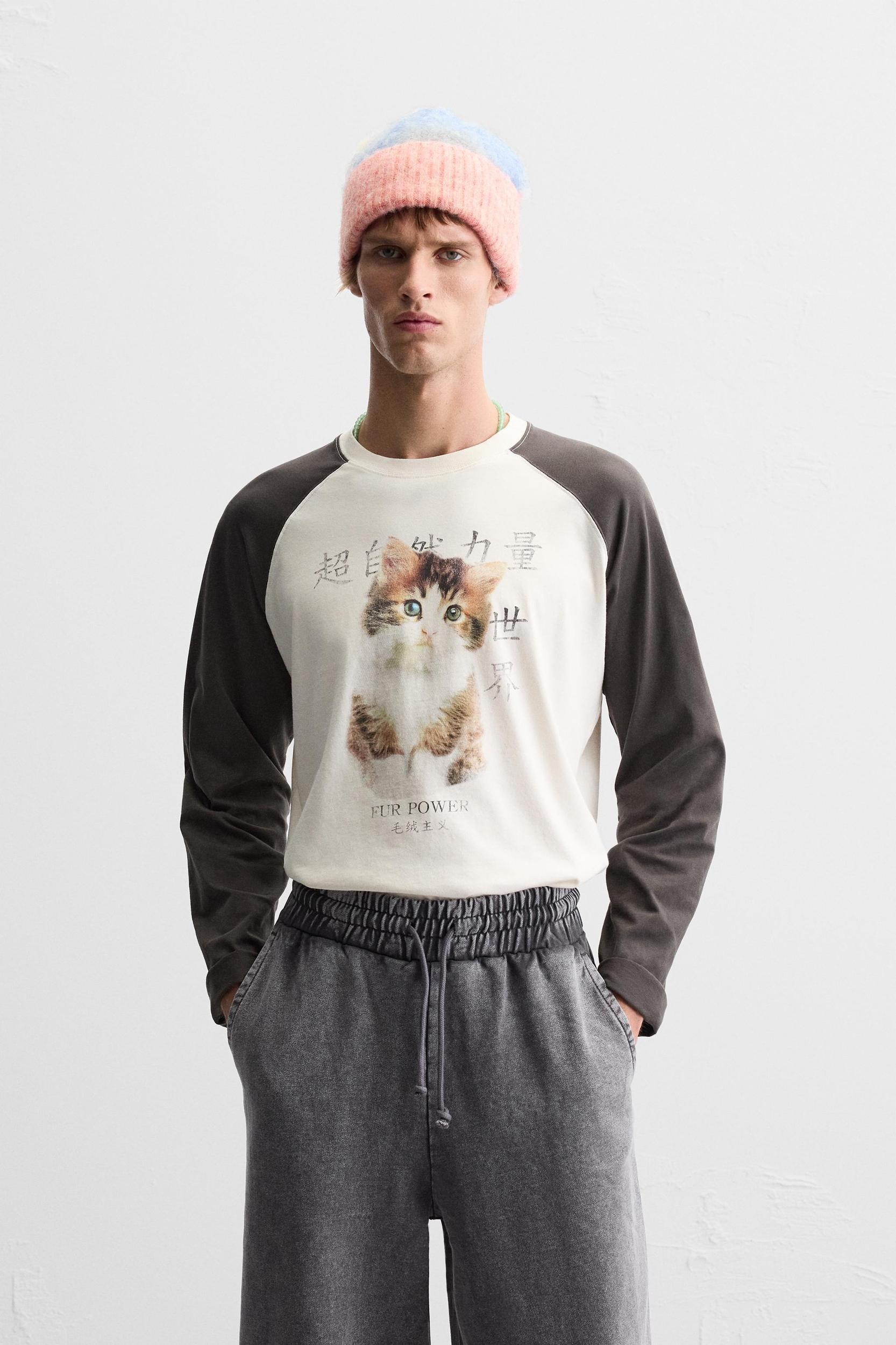 COLOR BLOCK CAT SHIRT Product Image