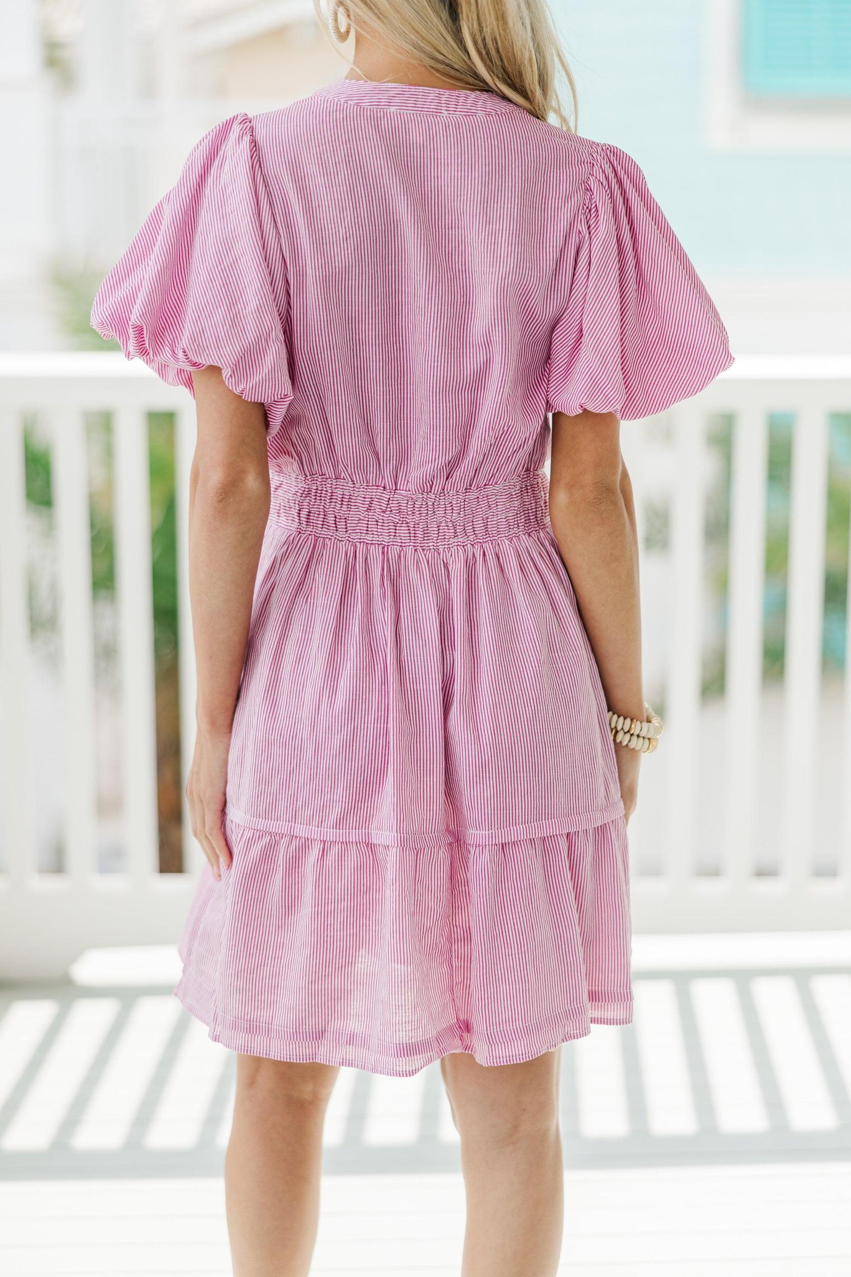 It's A Love Story Red Striped Dress Female Product Image