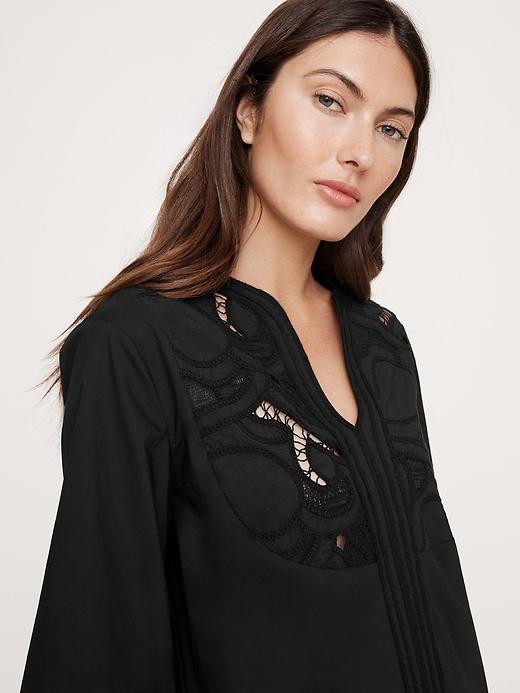 Embroidered Cotton Poplin Kaftan Product Image